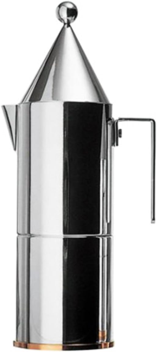 Alessi LA CONICA ESPRESSO COFFEE MAKER, 6 CUP, Silver