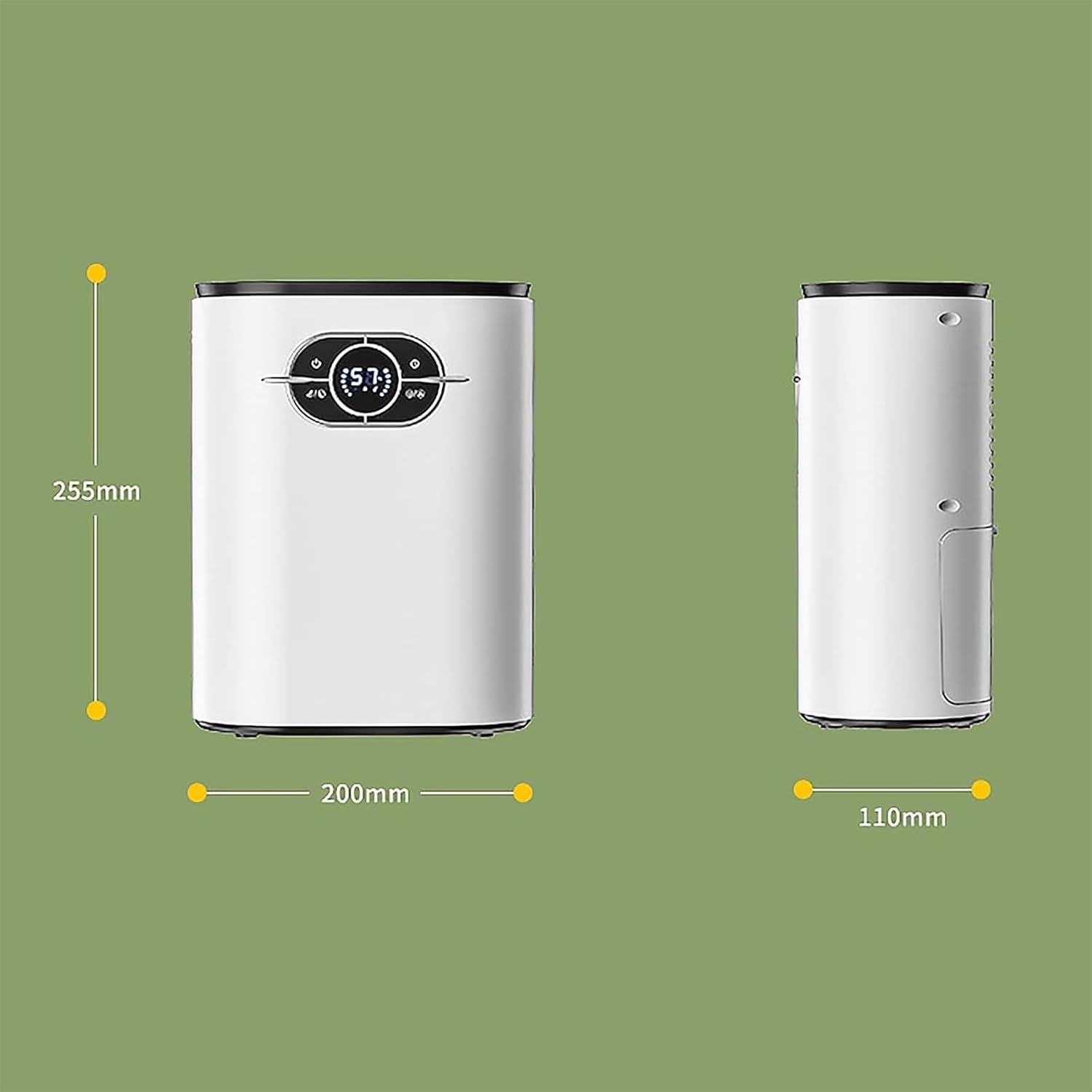 ERICAT Dehumidifiers for Home, Portable Air Purifying Dehumidifier with LED Display Screen and Remote Control, 1200ML Tank Capacity and 2 Working Modes, Auto Power Off and Low Noise, for Bedroom