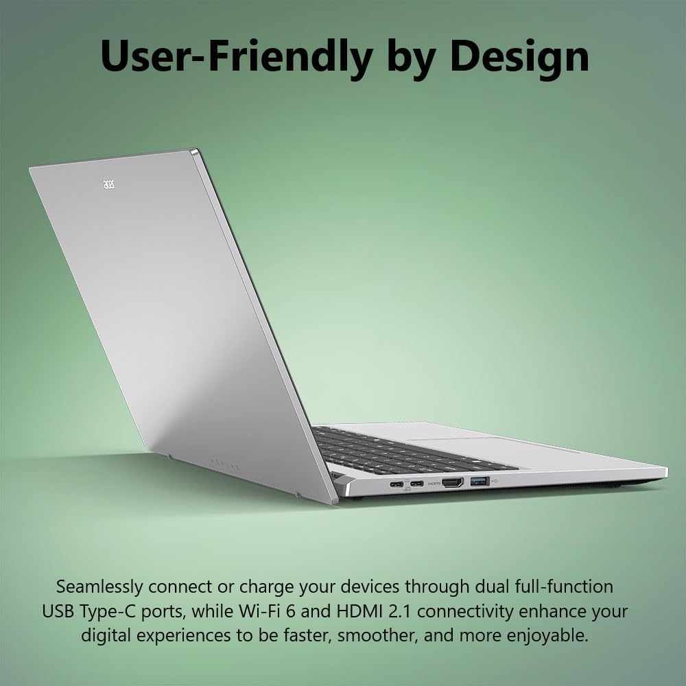 acer Aspire Go 15 Laptop, 15.6' Full HD IPS, Intel Core 3 N355 Processor, 8GB RAM 128GB UFS, Windows 11 with Copilot AI, Long Battery Life, Lightweight, Student Business (8GB RAM | 128GB SSD)