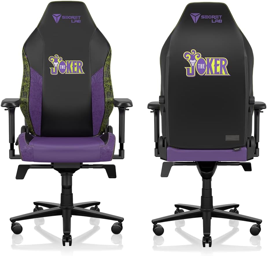 Secretlab Titan Evo The Joker Gaming Chair - Reclining - Ergonomic & Comfortable Gaming Chair with 4D Armrest - Magnetic Head Pillow & 4-Way Lumbar Support - Small - Black/Purple - Leatherette