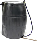 FCMP Outdoor Raincatcher 4000 Rain Barrel, Flat-Back Rainwater Catcher with Spigots, 50 Gallon, Black - Portable Water Storage Container Tank for Home, Garden, and Backyard