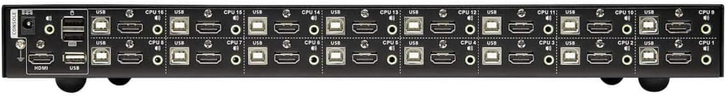 Tripp Lite KVM Switch, 16 Port HDMI USB with Audio and USB Sharing KVM Switch, 1U Rack Mount (B024-HU16)
