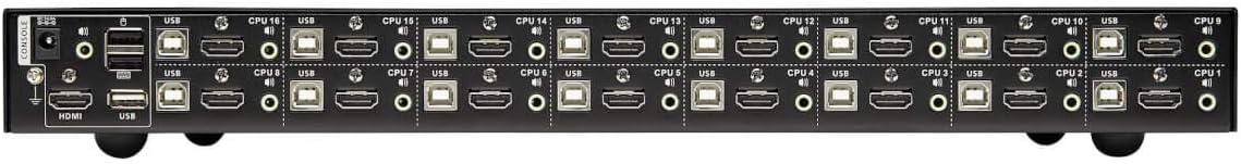 Tripp Lite KVM Switch, 16 Port HDMI USB with Audio and USB Sharing KVM Switch, 1U Rack Mount (B024-HU16)