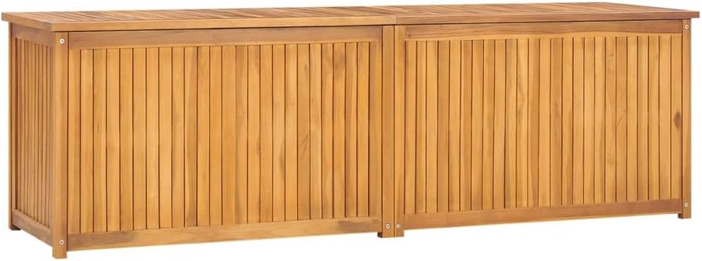 Patio Storage Box Outdoor Solid Teak Wood Deck Box Wooden Outdoor Storage Organization Box with Lid Storage Bench and Waterproof Lining for Garden,Patio,Backyard,68.9'x19.7'x21.7' -AA