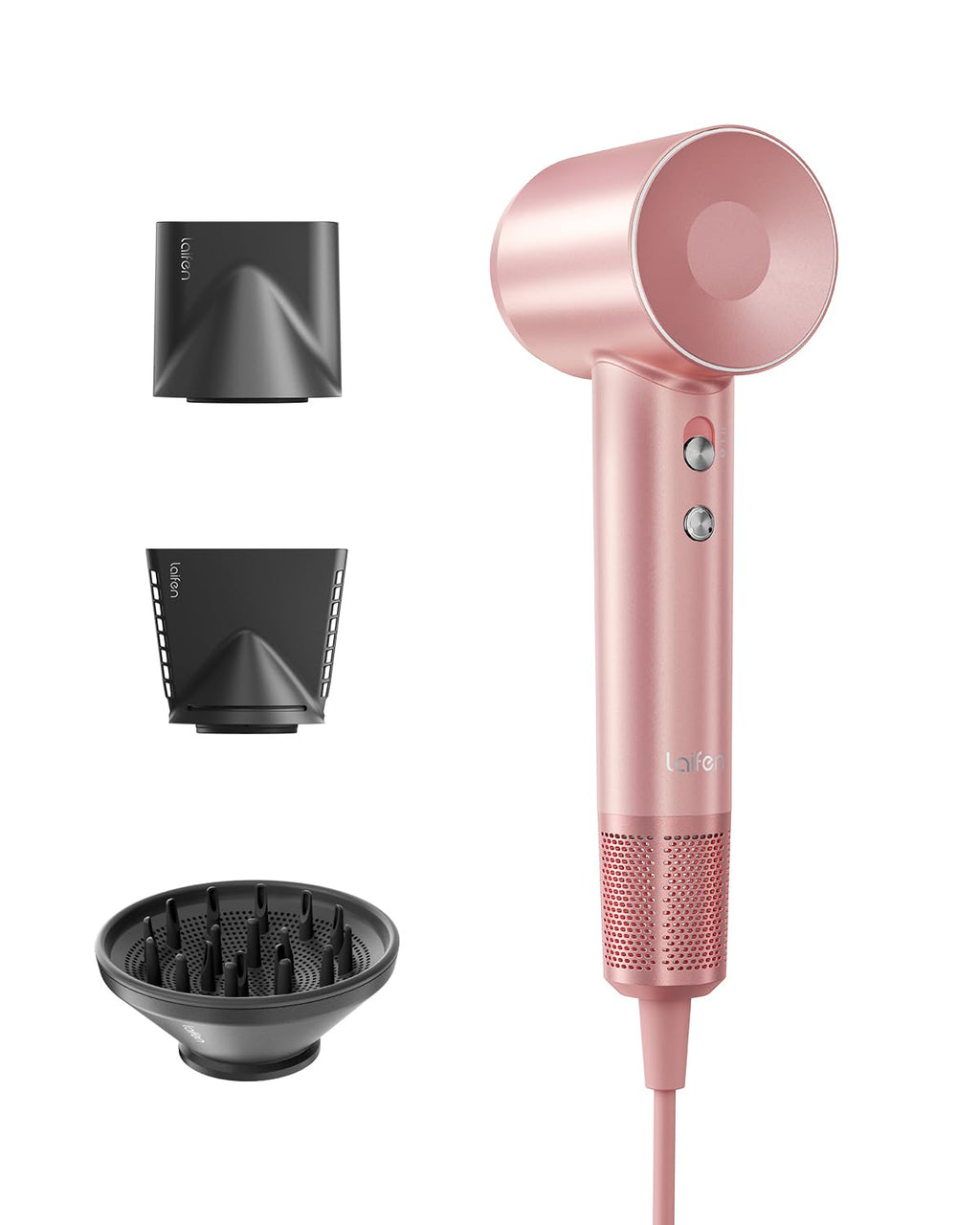 Laifen Hair Dryer, Negative Ionic Blow Dryer with 110, 000 RPM Brushless Motor for Fast Drying, High-Speed Low Noise Thermo-Control Hairdryer with Diffuser and Nozzle Attachments for Home, Travel