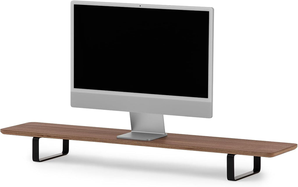 Oakywood Dual Monitor Stand - Handmade in EU - Natural Wood Monitor Stand Riser - Laptop Accessories – 220 lbs (100 kg) Capacity - 41.3'x9' (105x23 cm) – 100% Natural Walnut Veneer