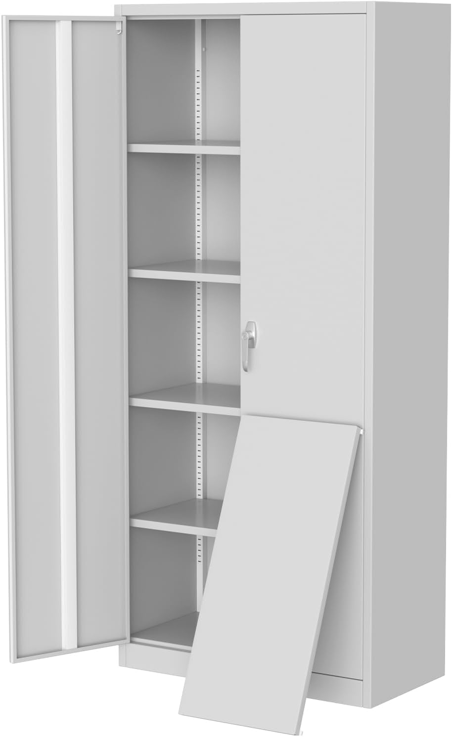 GarveeHome Storage Metal Cabinet 71' with Doors and Shelves Adjustable Adjustable Feet and Lock Tall Storage Cabinet for Pantry Garage Craft Bedroom Office