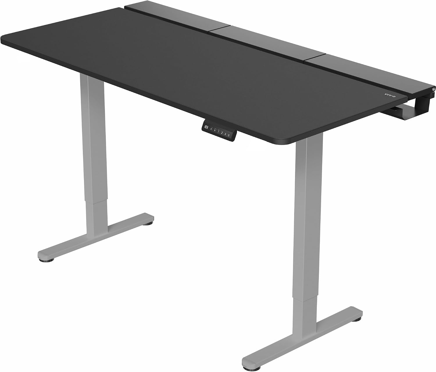VIVO Electric 60 x 30 inch Standing Desk with Concealed Cable Trays and Full-Size Mouse Pad, Dual Motor Memory Controller Height Adjustment, Black Top Gray Frame, DESK-KIT-E2G-P3B