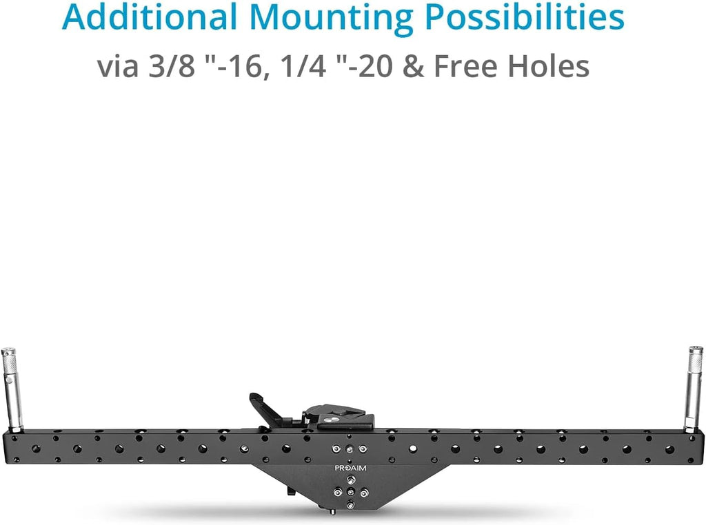 PROAIM Double Header with 5/8 Baby Pins for Lights, Monitors, & Camera Support Accessories. Compatibility:16-50mm Diameter Posts. Payload up to 36kg / 80lb (P-DLMB-01)