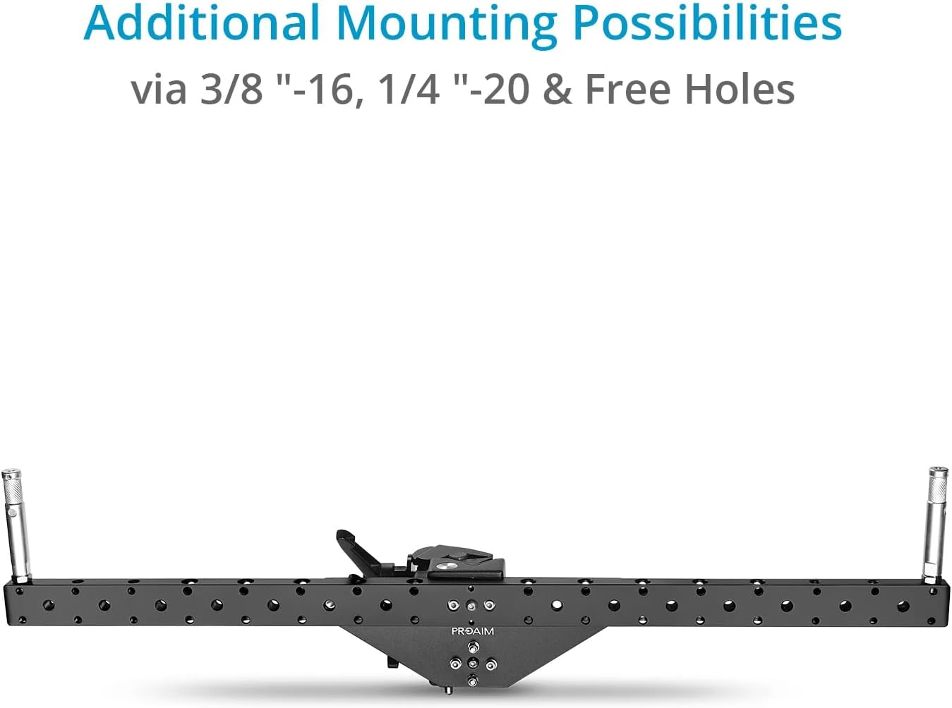 PROAIM Double Header with 5/8 Baby Pins for Lights, Monitors, & Camera Support Accessories. Compatibility:16-50mm Diameter Posts. Payload up to 36kg / 80lb (P-DLMB-01)