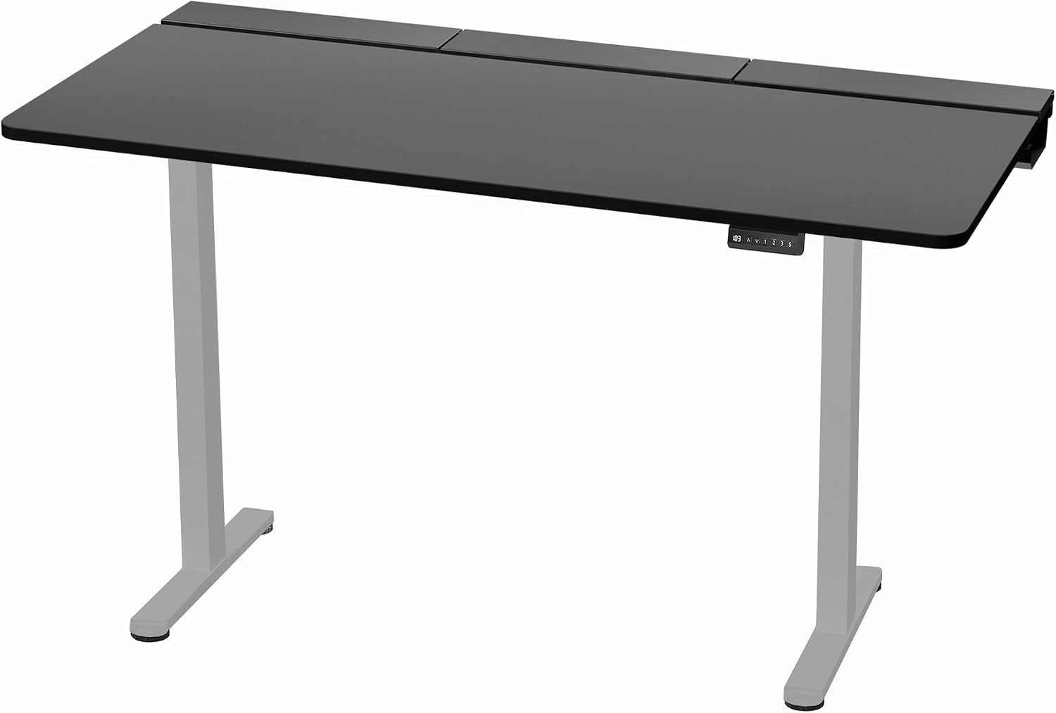 VIVO Electric 60 x 30 inch Standing Desk with Concealed Cable Trays and Full-Size Mouse Pad, Dual Motor Memory Controller Height Adjustment, Black Top Gray Frame, DESK-KIT-E2G-P3B