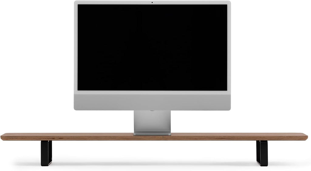 Oakywood Dual Monitor Stand - Handmade in EU - Natural Wood Monitor Stand Riser - Laptop Accessories – 220 lbs (100 kg) Capacity - 41.3'x9' (105x23 cm) – 100% Natural Walnut Veneer