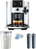 Jura S8 Automatic Coffee Machine with PEP (Chrome) Bundle with Milk Container, Smart Filter Cartridges (2-Pack) and Cleaning Tablets (5 Items)