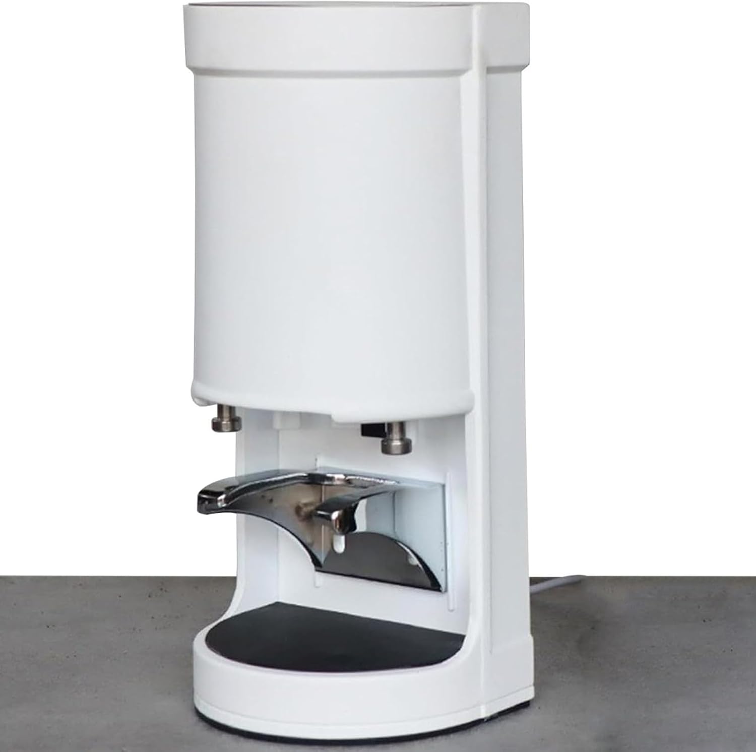 58mm Electric Coffee Tamper,Automatic Expresso Coffee Powder Press Machine,Stainless Steel Coffee Masher10-30kg Pressure,1 to 3 Adjustable Tamp Times for Cafes & Home Baristas White