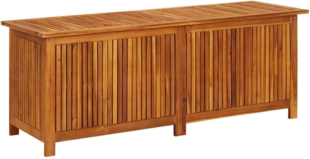 vidaXL Outdoor Storage Box, Deck Box with Lid, Patio Cabinet, Storage Chest for Outdoor Cushions Throw Pillows Garden Tools, Solid Wood Acacia