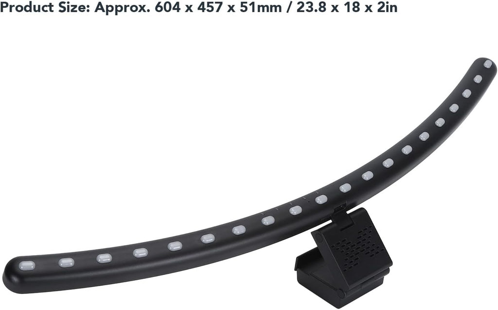 2 In 1 RGB Monitor Light Bar, Curved Computer Monitor Lamp Bar, Dual Light Source with Voice Activated Musical Rhythm, Eye Caring Screen Light Bar for Office Gaming Desk
