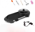 Electric Hot Pot with Grill Indoor Shabu-shabu Hotpot Electric Combo, Removable Hotpot W/Large Capacity Baking Tray, Smokeless Non-Stick, Separate Dual Temperature Control