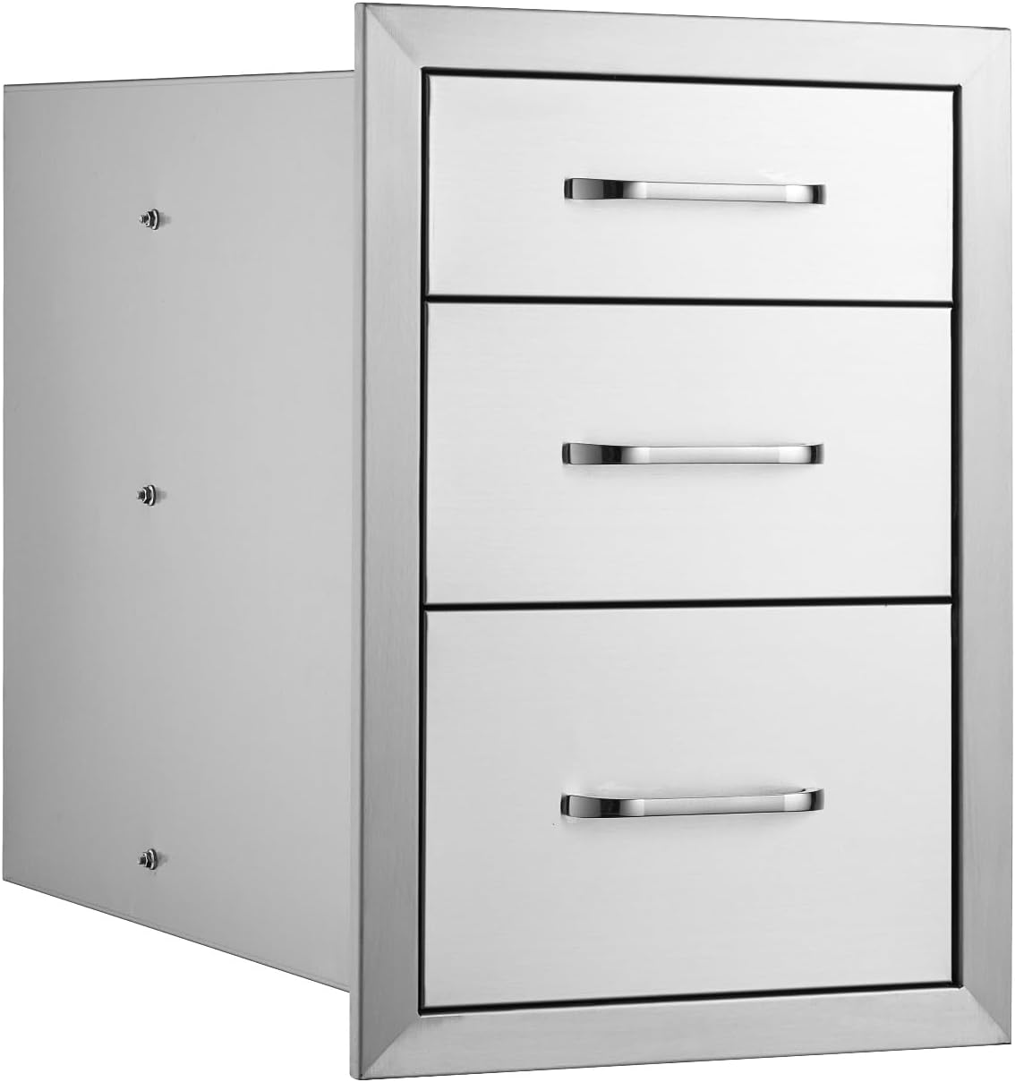 VEVOR 14x20.3 Inch Outdoor Kitchen Drawers Stainless Steel, Flush Mount Triple Drawers, 14W x 20.3H x 23D Inch, with Stainless Steel Handle, Outdoor Kitchens or BBQ Island