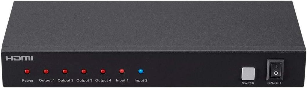 Monoprice Blackbird 4K 2x4 HDMI Splitter and Switch - Dolby Vision and Dolby TrueHD Support, Built in Automatically Adjusting Amplifier, 4K@60Hz, HDCP 2.2, Black