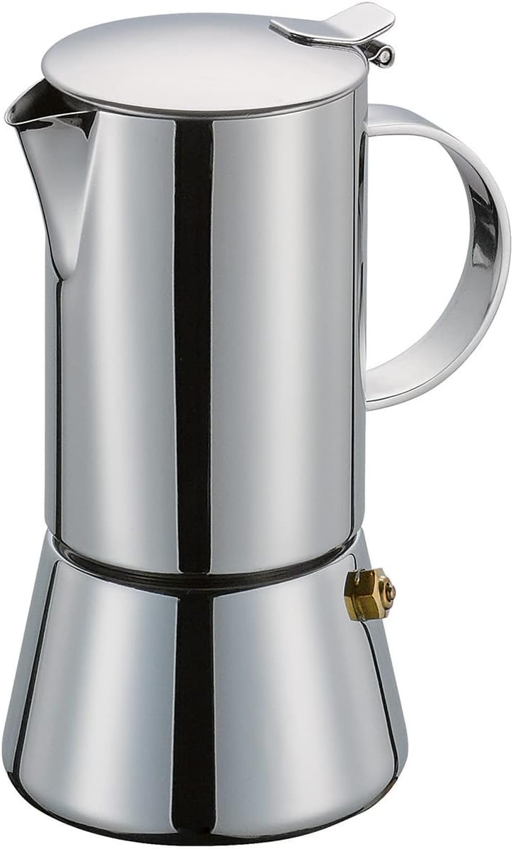 Cilio Stovetop Coffee Maker - 4-Cup, Polished Stainless Steel, Modern - Espresso Maker, Italian Coffee Pot & Percolator