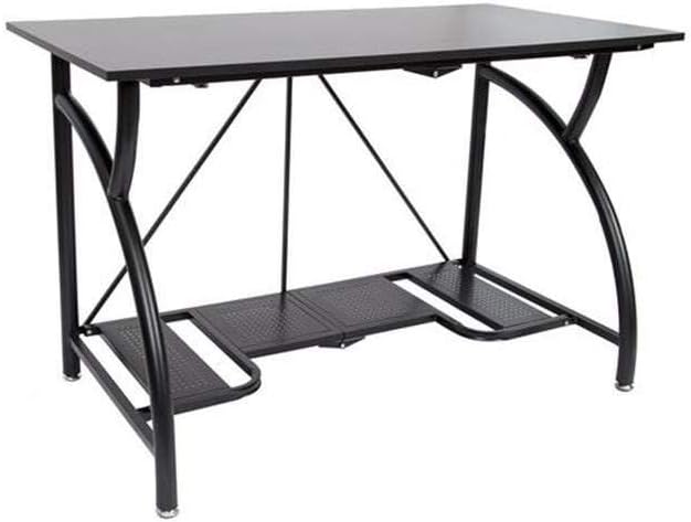 Origami Folding Computer Desk for Office Study Students Bedroom Home Gaming and Craft | Space Saving Foldable Design, Fits Dual Monitors and Laptop, Collapsible, No Assembly Required | Black, Large (RDE-01)