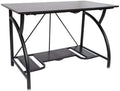 Origami Folding Computer Desk for Office Study Students Bedroom Home Gaming and Craft | Space Saving Foldable Design, Fits Dual Monitors and Laptop, Collapsible, No Assembly Required | Black, Large (RDE-01)