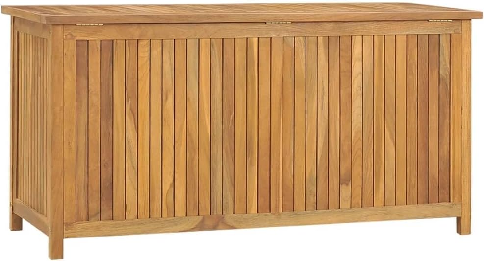 Patio Storage Box Outdoor Solid Teak Wood Deck Box Wooden Outdoor Storage Organization Box with Lid Storage Bench and Waterproof Lining for Garden,Patio,Backyard,44.9'x19.7'x22.8' -AA