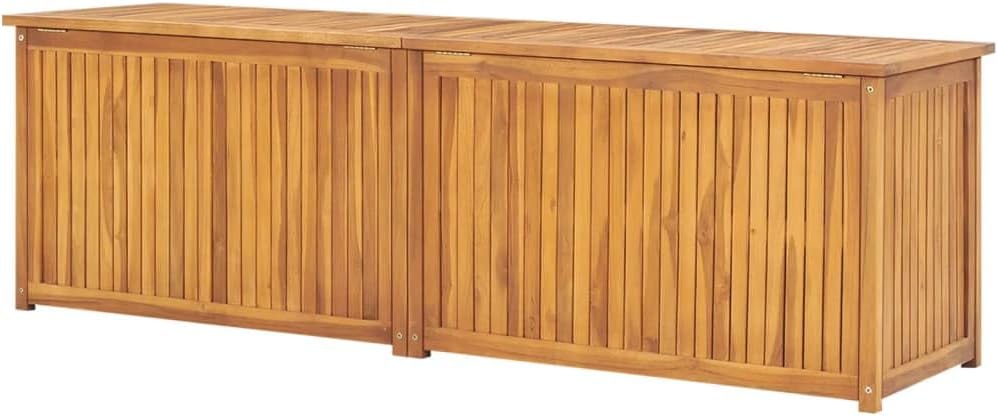 Patio Storage Box Outdoor Solid Teak Wood Deck Box Wooden Outdoor Storage Organization Box with Lid Storage Bench and Waterproof Lining for Garden,Patio,Backyard,68.9'x19.7'x21.7' -AA