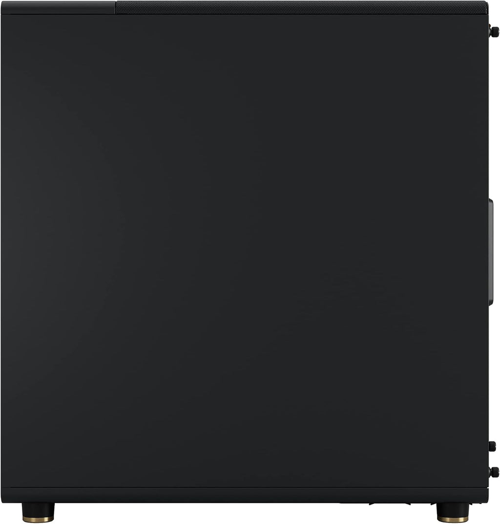 Fractal Design North Charcoal Black Tempered Glass Dark - Genuine Walnut Wood Front - Glass Side Panel - Two 140mm Aspect PWM Fans Included - Type C USB - ATX Airflow Mid Tower PC Gaming Case