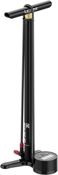 LEZYNE CNC Floor Drive 3.5 Bicycle Floor Pump with 3.5' Analog/Digital Gauge - CNC Machined Aluminum High Pressure 220PSI Tire Air Pump for Road/Track Bikes - ABS-1 Pro Chuck for Presta/Schrader Valve