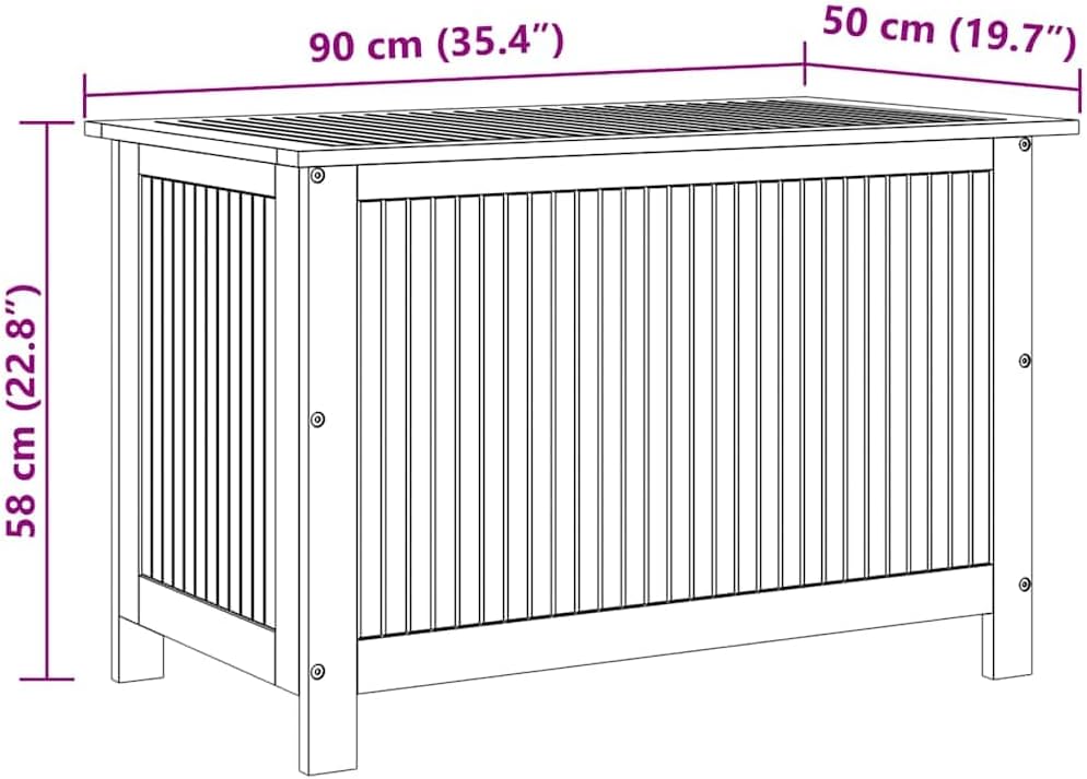 vidaXL Outdoor Storage, Deck Box with Lid, Patio Cabinet, Storage Chest for Outdoor Cushions Pillows Garden Tools Pool Supplies, Solid Wood Acacia