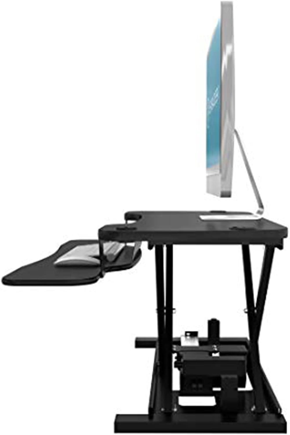 VERSADESK® PowerPro™ 48' x 24' Extra Wide Electric Sit-to-Stand Desk Converter w/ Keyboard Tray for Home or Office | USB Charging Port | Supports Multiple Monitors | Lifts 80 lbs. - Black