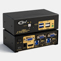 CKL 4K KVM Switch Dual Monitor for 2 Computers 2 Monitors (HDMI + VGA)
