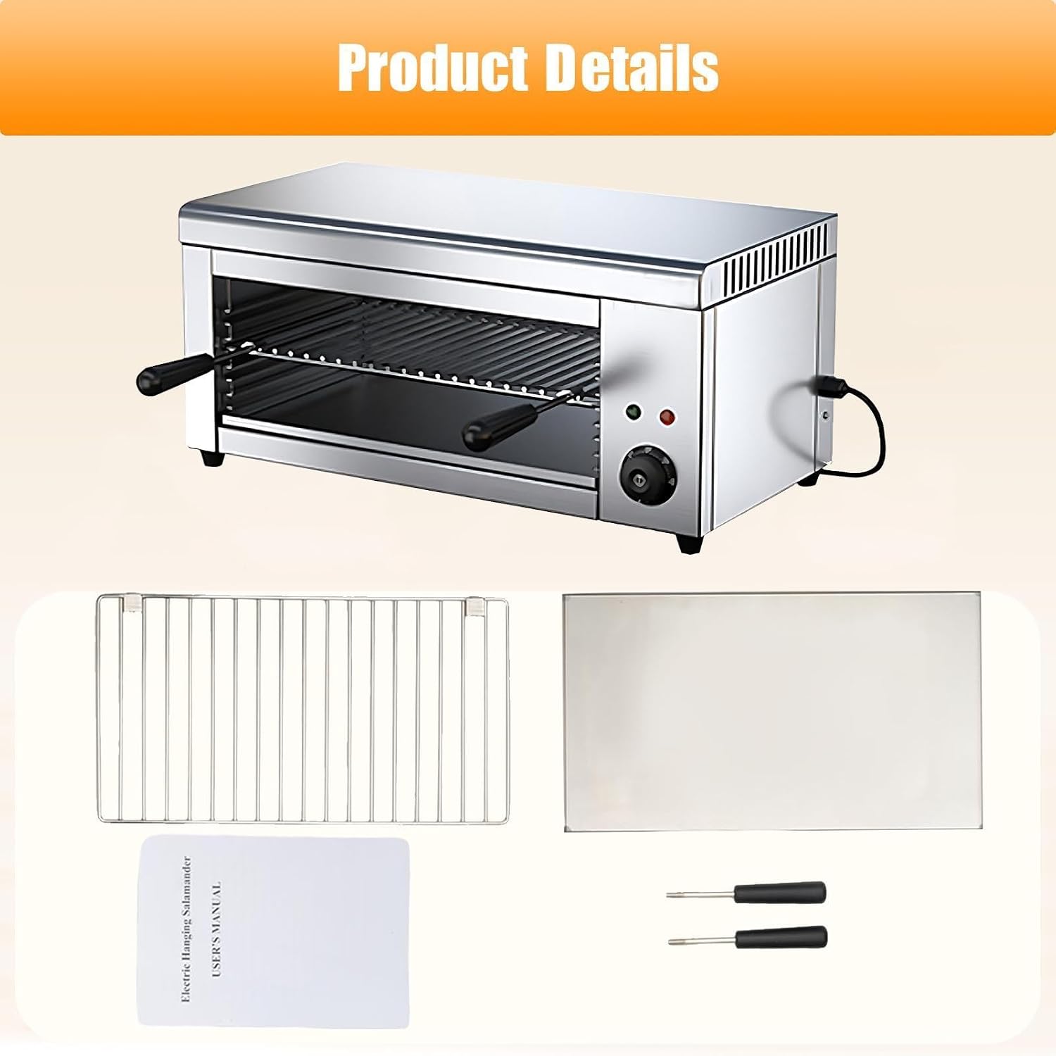 Large Capacity 30L Indoor Grill Appliance, 2000W Electric - 4 Adjustable Grilling Layers, 50-300°C Temperature Knob, No Smoke Design For Health-Conscious Cooking