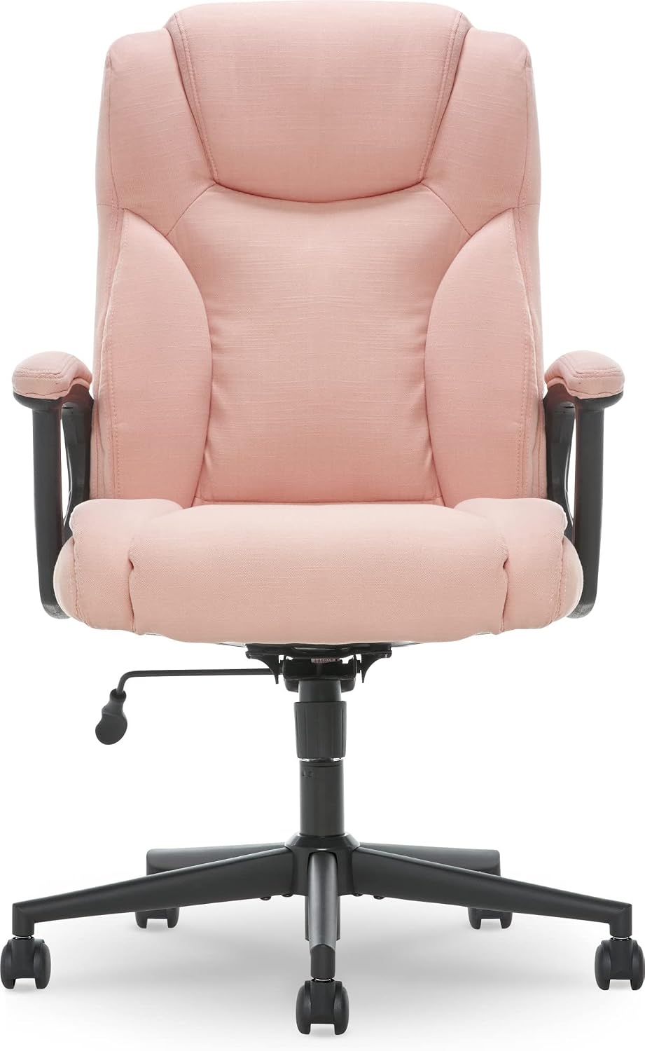 Serta Connor Executive Office Chair, Ergonomic Computer Chair with Layered Body Pillows, Contoured Lumbar, Adjustable Seat, Microfiber Fabric, Pink