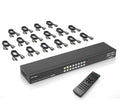 MT-VIKI 4K 16 Port KVM Switch HDMI, 4K@30Hz Rack Mount KVM Console w/16 Cables + 4 USB 2.0 Devices + Remote, Support EDID Storage, HDMI 1.4, HDCP 1.4 for 16 Computers/Servers, Fit 1U 19'' Rack
