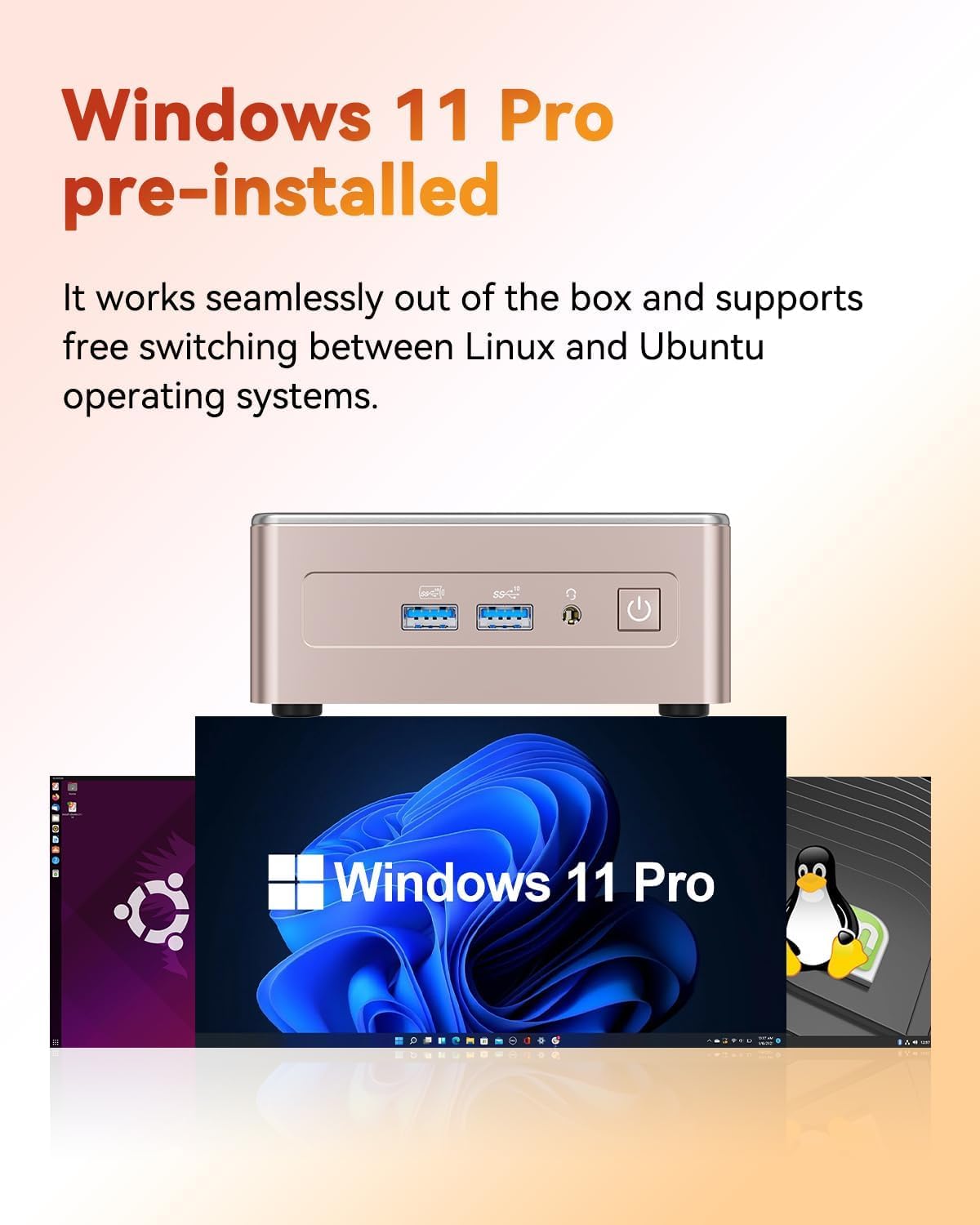 GEEKOM A5 2026 Mini PC with AMD Ryzen 5 7430U, 3-Year Coverage, 16GB RAM(Upgradable, Not LPDDR)&1TB M.2 NVMe SSD, Windows 11 Pro Desktop Computer Support 8K/Wi-Fi 6/BT 5.2/USB 3.2/SD Slot/6x USB