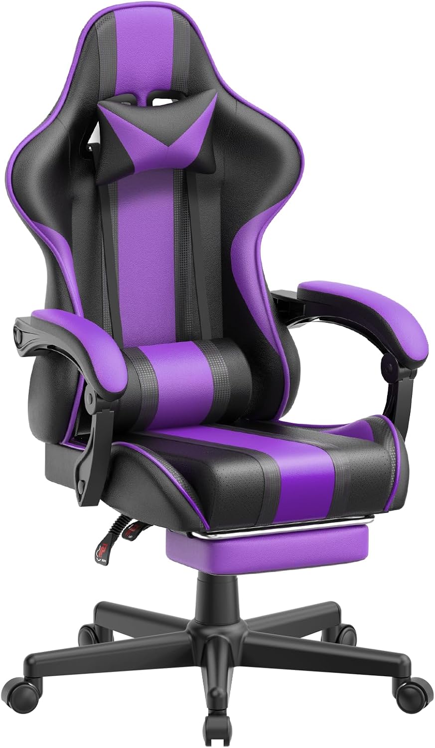 Ferghana Gaming Chairs, Ergonomic Racing Style PC Game Computer Chair with Headrest Lumbar Support Adjustable Recliner PU Leather Video Computer Chair(Dark Purple)