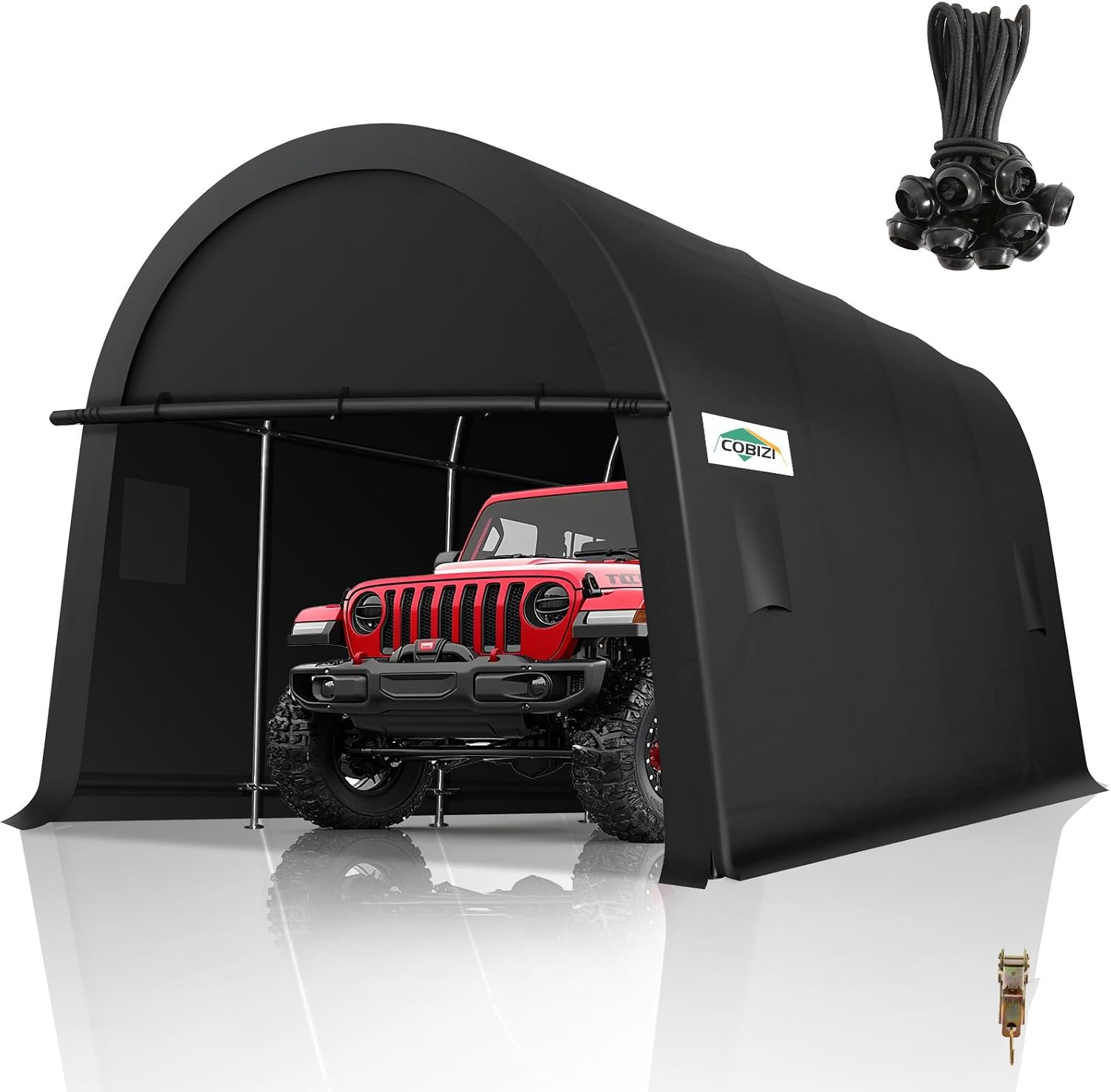 COBIZI Carport Canopy 12x20 Heavy Duty Portable Garage with Removable Doors & Vents, Galvanized Frame(Outperforms Metal) Car Port Canopy Tent with All-Season Tarp for Outdoor Storage Shed Car
