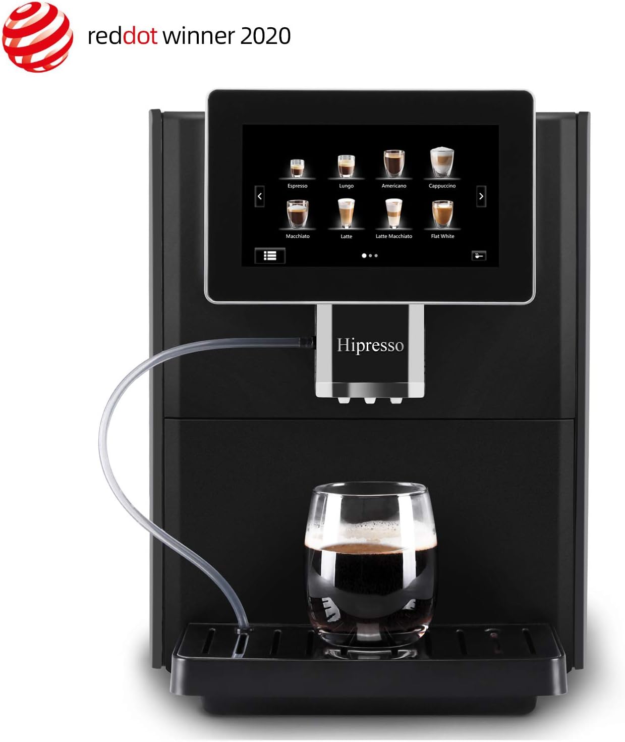 Hipresso Super Fully Automatic Espresso Coffee Machine-7' HD TFT Touchscreen with Milk Frother 19 Bar Pressure