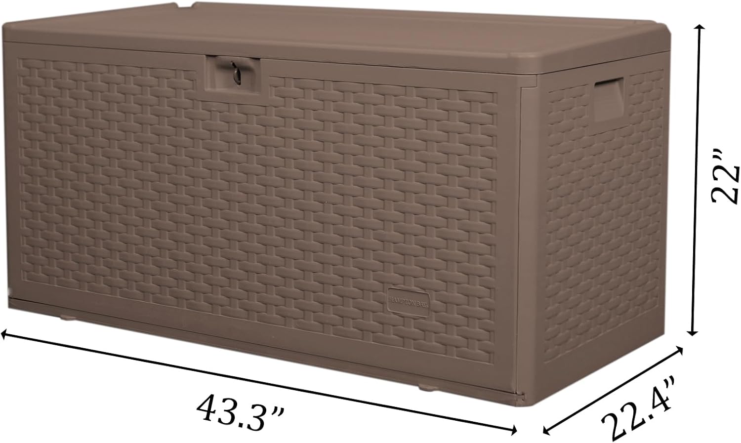 Outdoor Storage Box Waterproof, 73 Gallon Pro Lockable Resin Deck Box Large, Patio Storage Bin for Pool Accessories Cushion Furniture, Garden Tools, UV-Resistant Outside Delivery Brown