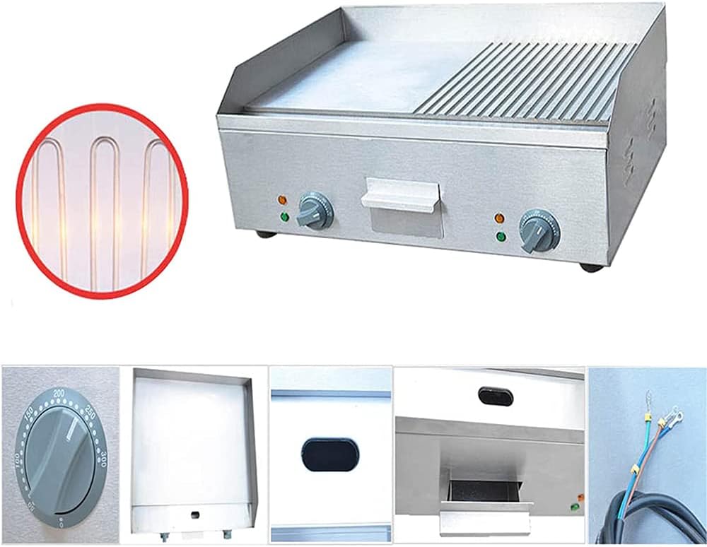Commercial Table Type Electric Grill Oven, Table Top Baking Tray, and Iron Plate Braising Hand Grab Pancake Machine for Frying Beef Steak and Iron Plate Squid