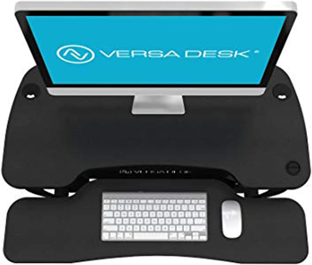 VERSADESK® PowerPro™ 48' x 24' Extra Wide Electric Sit-to-Stand Desk Converter w/ Keyboard Tray for Home or Office | USB Charging Port | Supports Multiple Monitors | Lifts 80 lbs. - Black