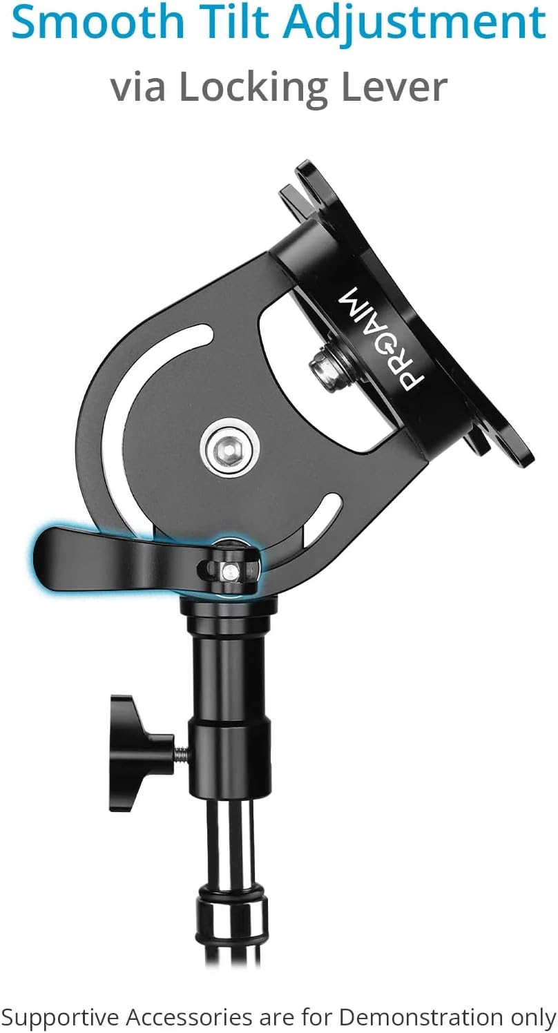 PROAIM 360° Rotation (75mm/100mm) Tilting Monitor Mount. Comes with a 5/8' Baby Pin Receiver. Tilt Range: 230°. Payload up to 22kg / 50lb (P-ROTN-01)