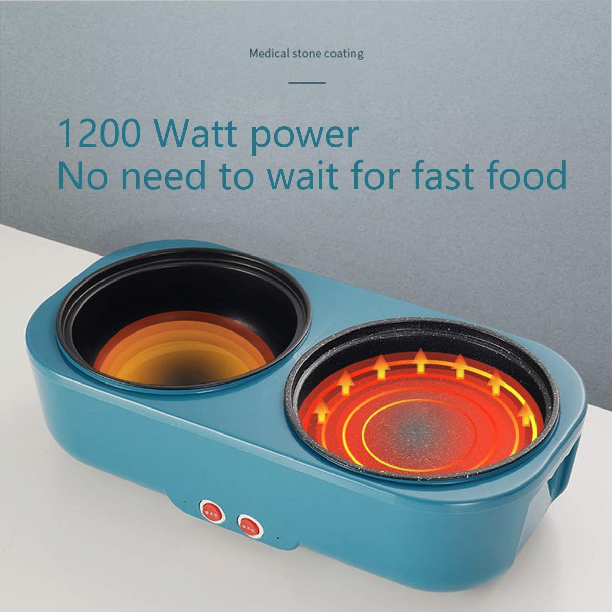BBQ Smokeless Grill Portable Electric Grill, Portable Multifunctional Hot Pot,Household Grilled Fish Plate Electric Hot Pot Non-stick and Easy to Clean,Large Capacity Household Non-Stick Pan Electric