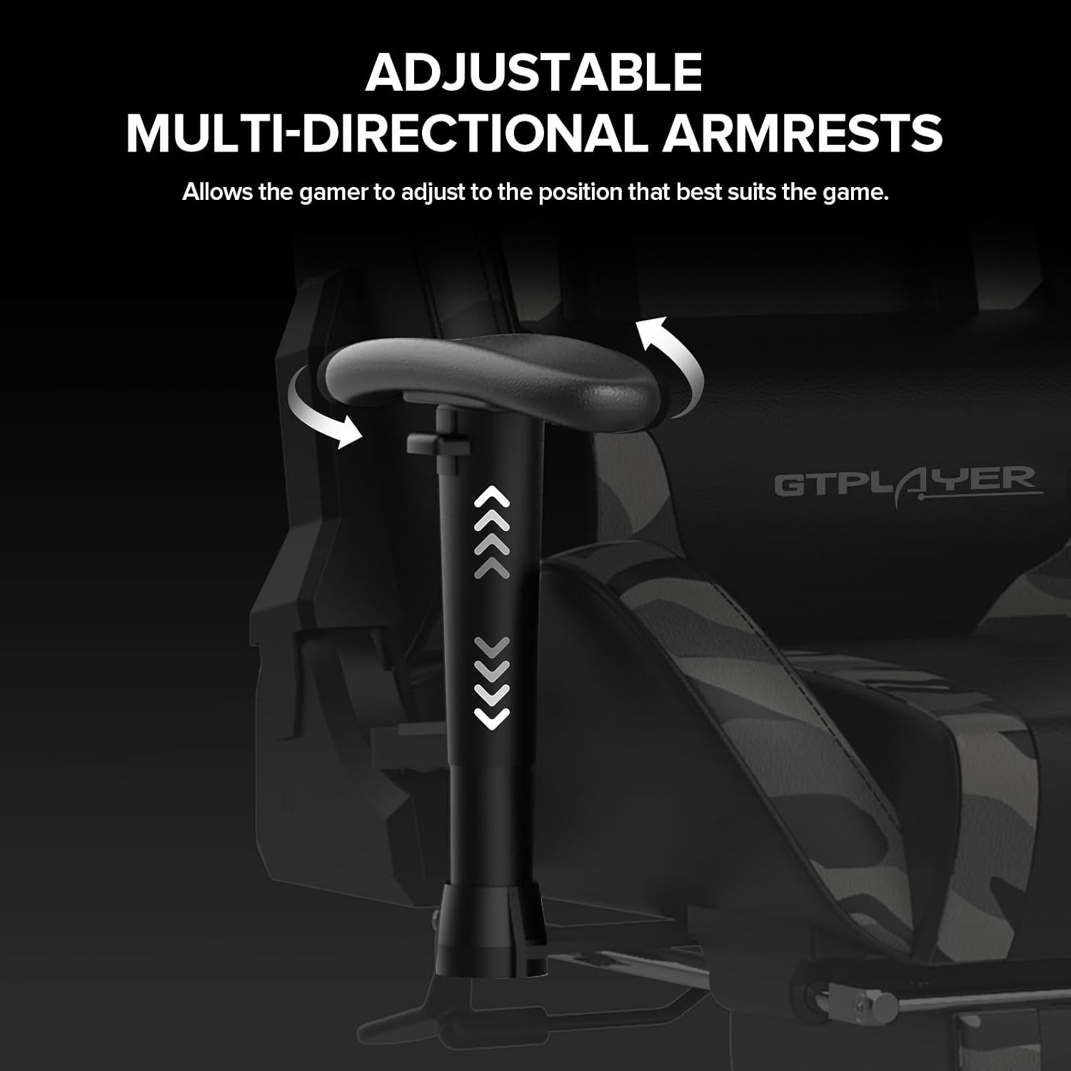 GTPLAYER Gaming Chair with Footrest Speakers Video Game Chair Bluetooth Music Heavy Duty Ergonomic Computer Office Desk Chair
