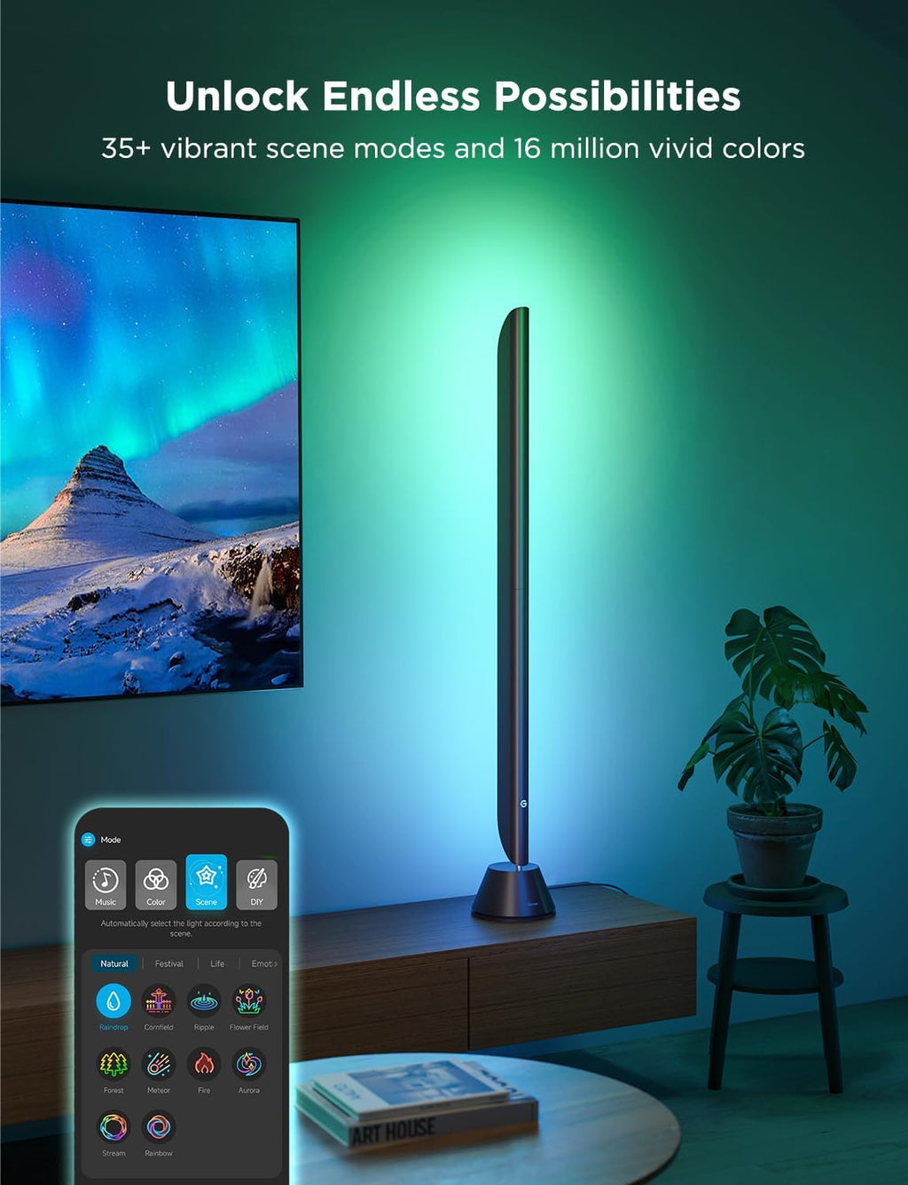 Govee Smart LED Light Bars, 31 Inch RGBIC WiFi Light Bars with Scene and Music Modes, Multiple Placement Options Suitable for 70-85 inch TVs, Works with Alexa,Google Assistant, App Control, 2 Pack
