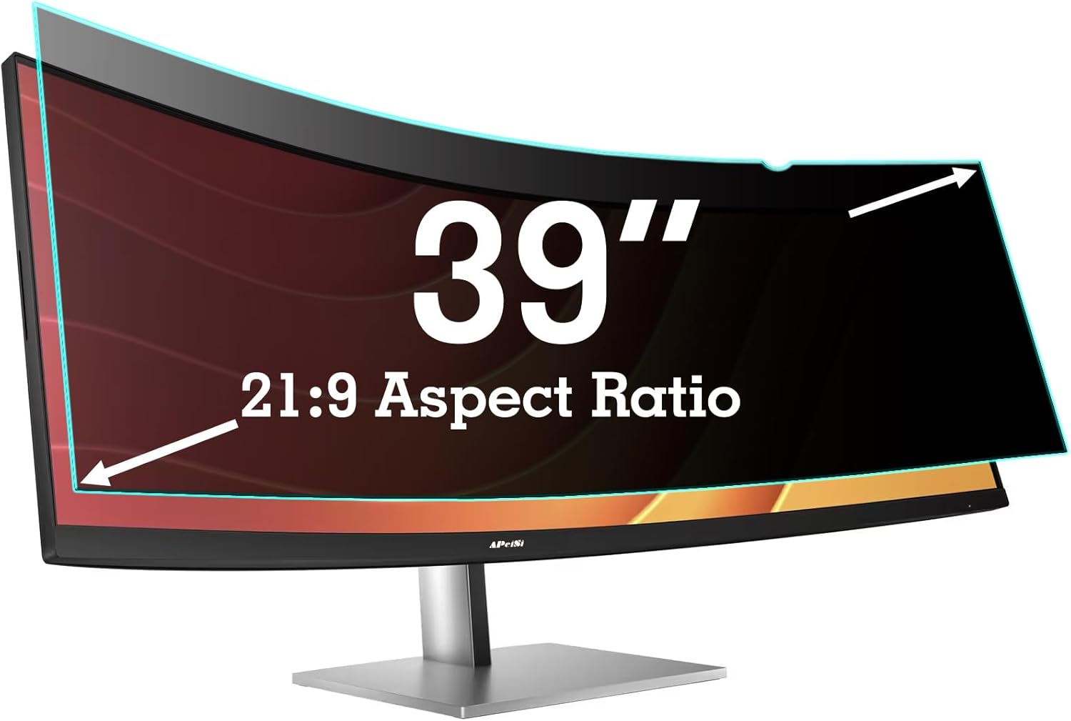 39 Inch Privacy Screen Filter for 21:9 Curved Ultrawide Monitor | Privacy Shield | Anti Glare | Anti-Blue Light | Eye Protection | Anti Spy | Computer Security Private Filter Protector