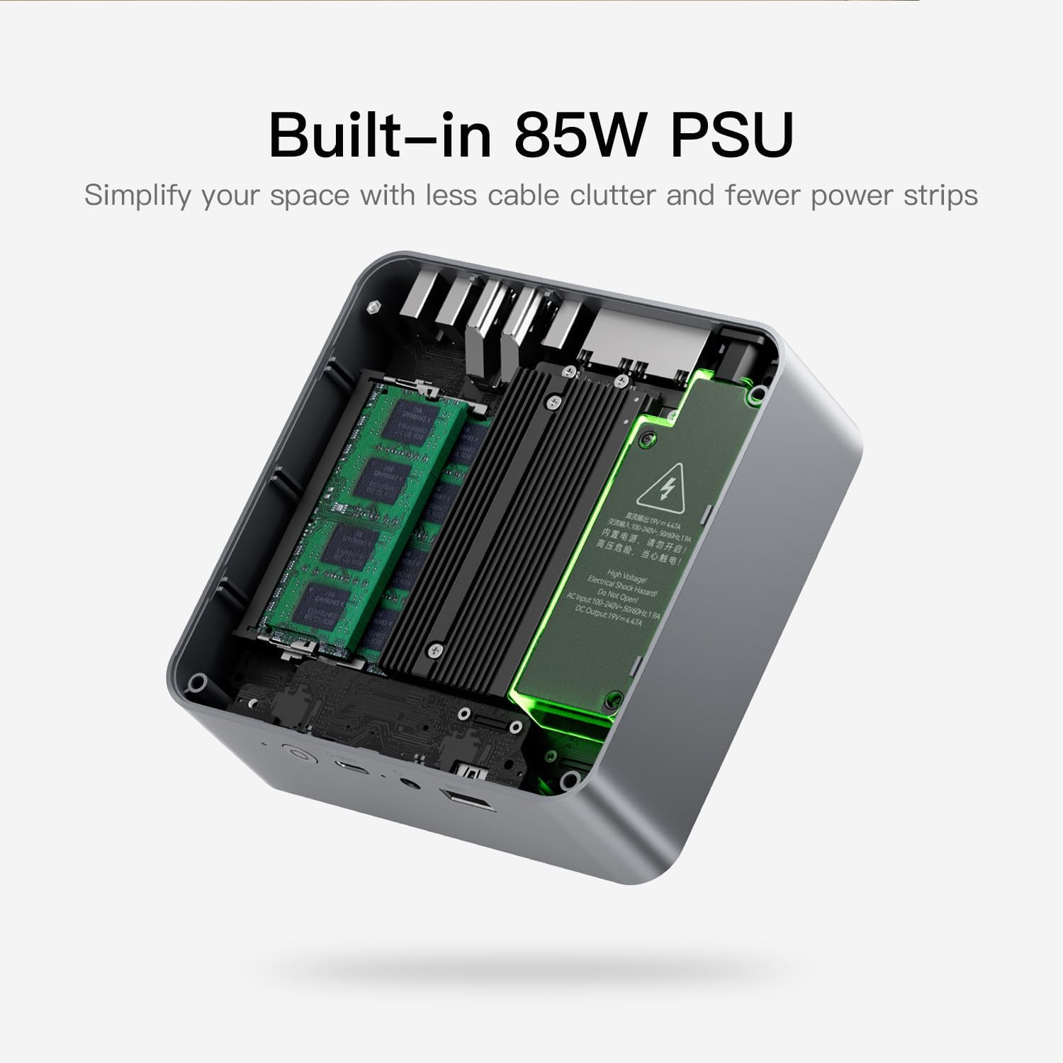 Beelink EQR5 Mini Pc, AMD Ryzen 5 5625U (6C/12T,up to 4.3 GHz),Mini Computers with 16GB DDR4 RAM 500GB M.2 2280 SSD, 4K Dual Display, Dual 1000Mbps LAN, USB3.2, WiFi 6, BT 5.2