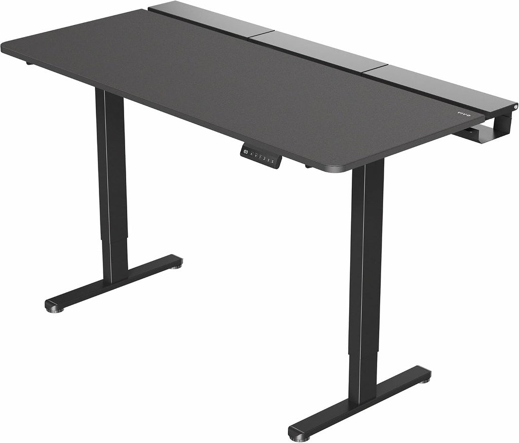 VIVO Electric 60 x 30 inch Standing Desk with Concealed Cable Trays and Full-Size Mouse Pad, Dual Motor Memory Controller Height Adjustment, Black Top Black Frame, DESK-KIT-E2B-P3B